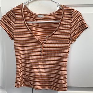 Garage orange and pink striped shirt
